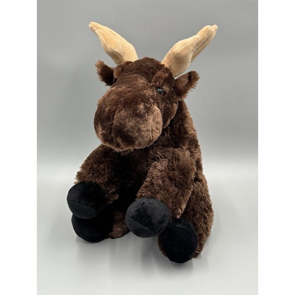 Adventure Planet Brown Moose Reindeer Sitting Plush 15" Stuffed Animal